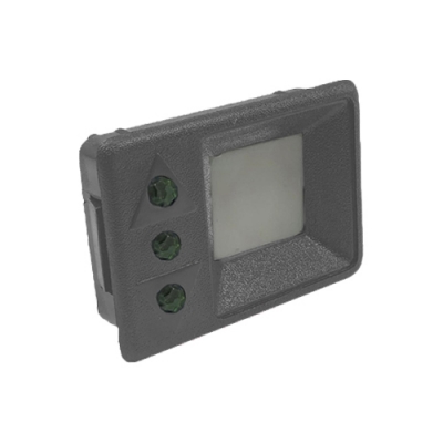 BOTÃO 3 LEDS 24V CINZA